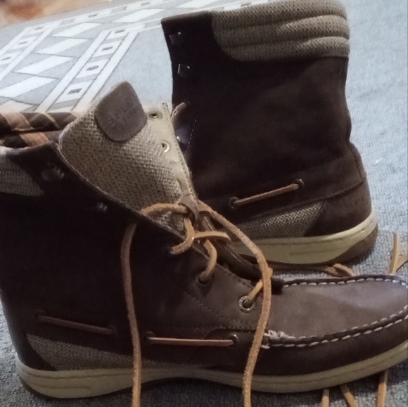 Sperry Dark Brown Lace-Up Ankle Booties - Picture 3 of 7